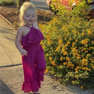 Janie and Jack jumpsuit. Magenta color